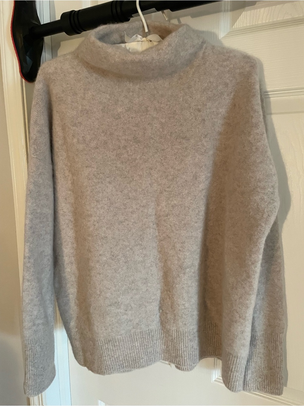 Vince Soft Mock Neck Sweater in Light Gray